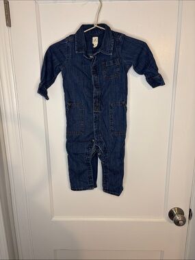 GAP Indigo Denim Long-Sleeve Romper
